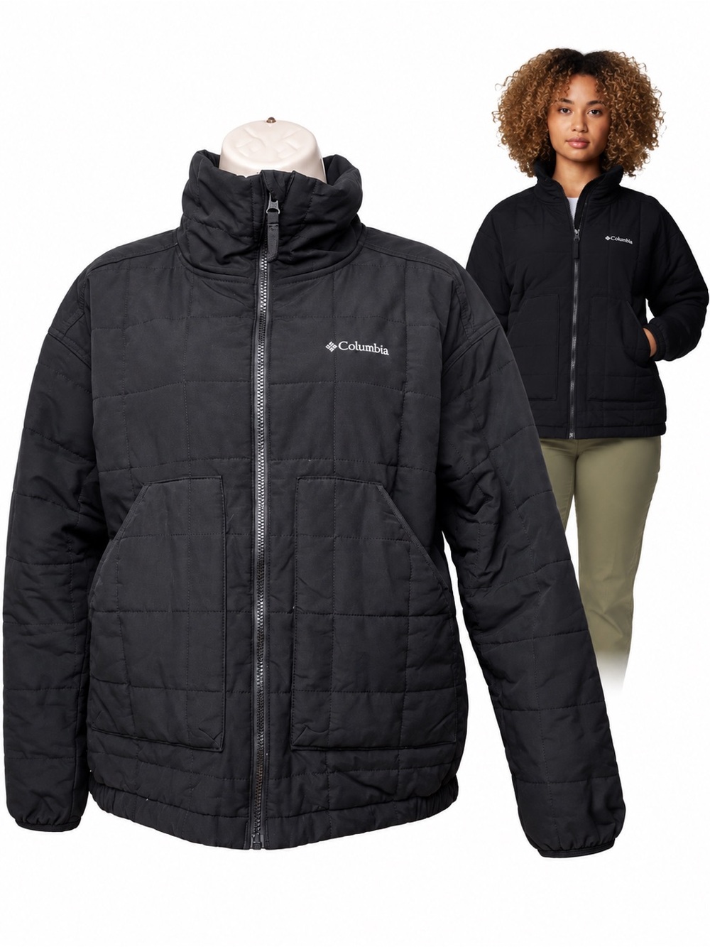 Columbia Chatfield Hill II Puffer Jacket Black Women’s Small Quilted Gorpcore